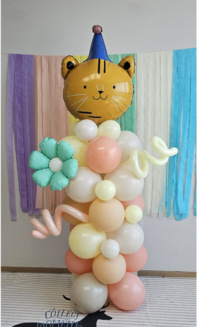 동물 기둥풍선 만들기 키트 생일파티 어린이날풍선 이벤트장식 포토존, 고양이, 1세트