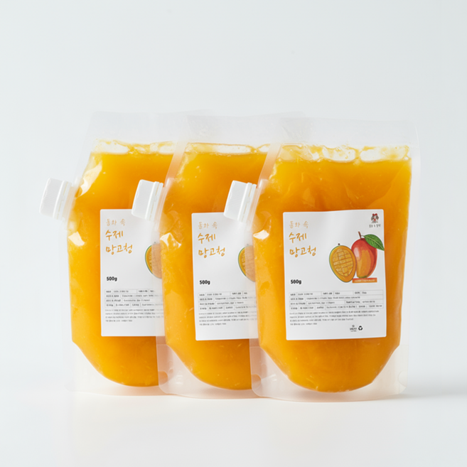 동화속 프리미엄 자일로스 홈카페 수제 망고청, 1개, 3개입, 500g