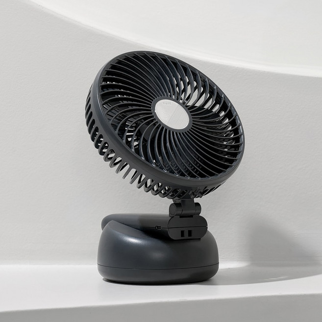 프롬비 윈드스핀 2세대 빅팬 휴대용 탁상용 겸용 선풍기 FB150, 쿨그레이(본품+크래들 SET)