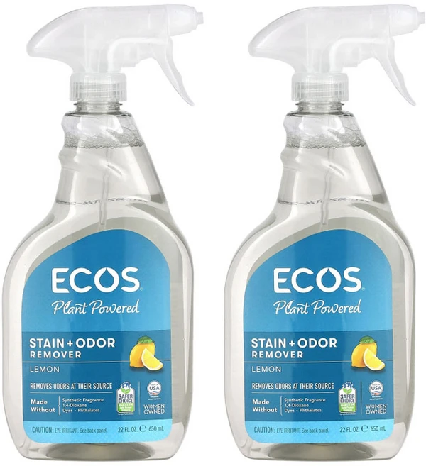 얼스프렌들리 프로덕트 ECOS 에코 얼룩 냄새 제거제 레몬향, 2개, 650ml - 쿠팡