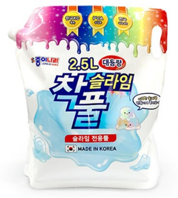 종이나라 착풀 2.5L 슬라임/대용량 /풀/접착/접착제, 1개