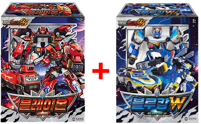 메탈카드봇W 그랑블루레온 블레이온 블루캅W 소방차 경찰차, 1개
