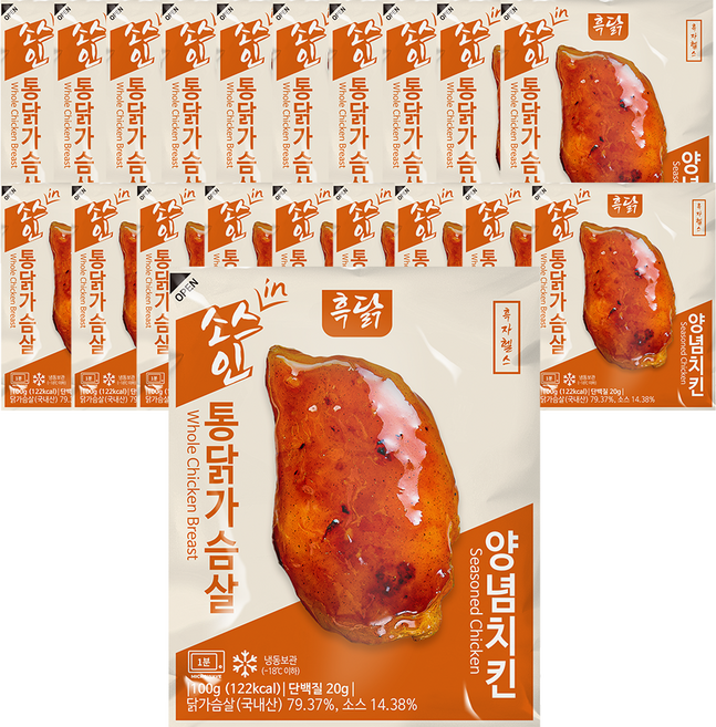 흑닭 소스인 통닭가슴살 양념치킨맛, 20개, 100g