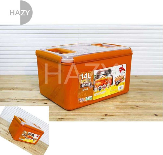 헤이지 황토진공멀티누름락직8호중 14L 플라스틱사각용기