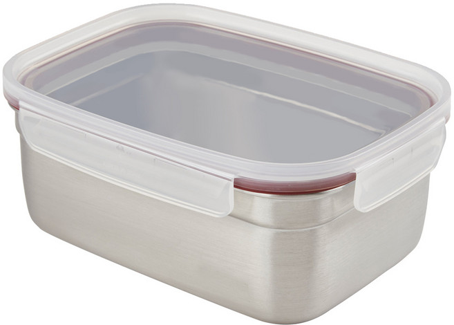 국산 스텐 밀폐용기 사각 반찬통 김치통, 1200ml, 1개