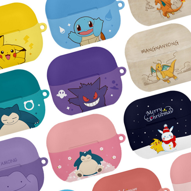 정품 포켓몬 35개 디자인 삼성 갤럭시버즈3 버즈3 프로 FE 공용 하드 케이스, 갤럭시 버즈3/버즈3프로 공용, 봄봄)꽃구경 이브이, 1개