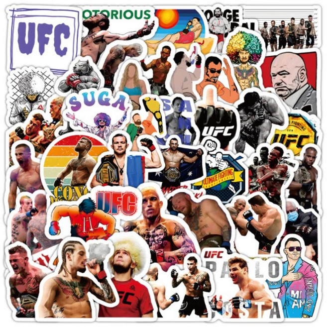 쿠쿠스토어 10/30/0PCS UFC 스티커 권투 경쟁 낙서 재미 있은 싸우는 스타일 수하물 노트북 전화 기타 자동, 02 30PCS