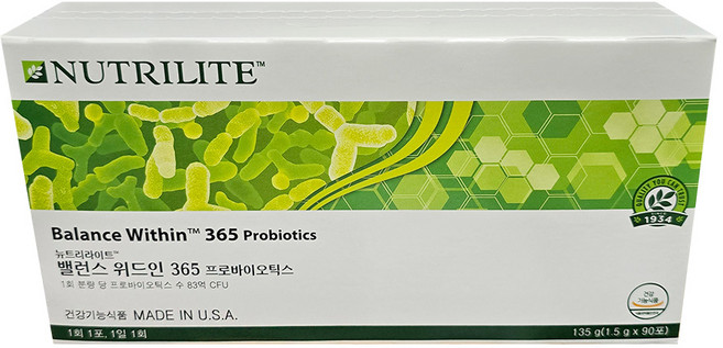 암웨이 유산균 밸런스 위드인 365 프로바이오틱스 90포, 135g, 1개
