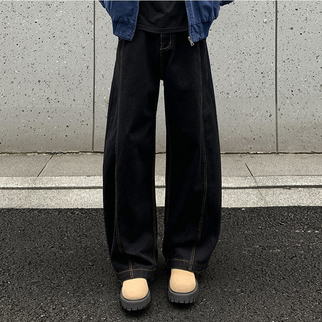 이븐클로젯 남자 와이드 데님팬츠 워싱 청바지