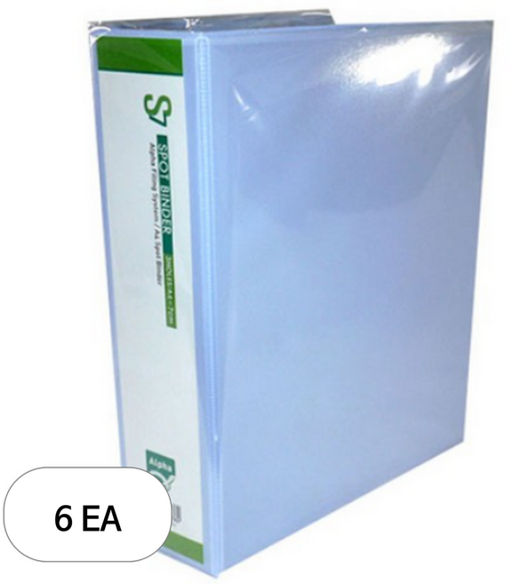 알파 투명 사다리바인더 A4 3공 7cm AT, 혼합 색상, 6개