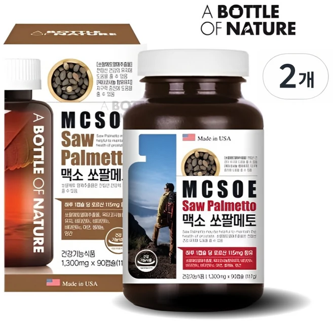 맥소 쏘팔메토 전립선 건강 남성영양제 1300mg (3개월분), 2개, 90정 - 쿠팡