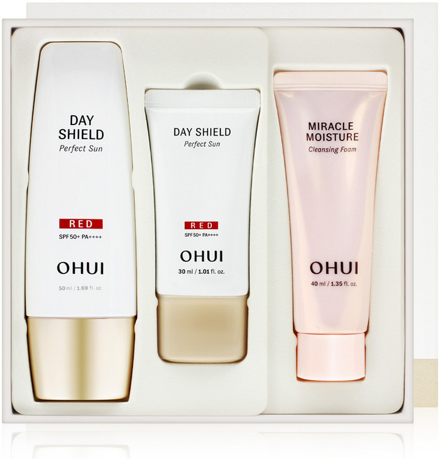 오휘 오휘 데이쉴드 퍼펙트 선 레드 스페셜 세트 홍조 미백 톤업 썬크림