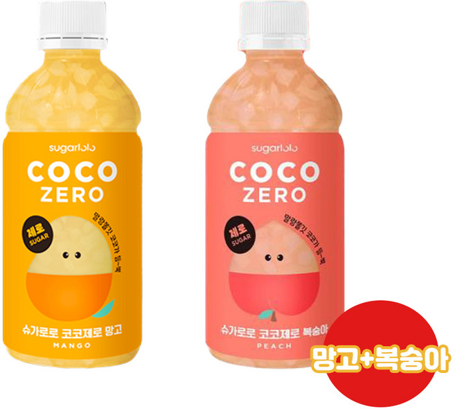 슈가로로 코코제로 340ml 망고6개+복숭아6개/코코젤리음료/무료배송