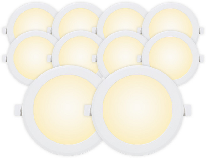 라인라이팅 LED 에코 5인치 다운라이트 15w 방습 (주광 전구 주백), 10개, 전구색(노란빛)