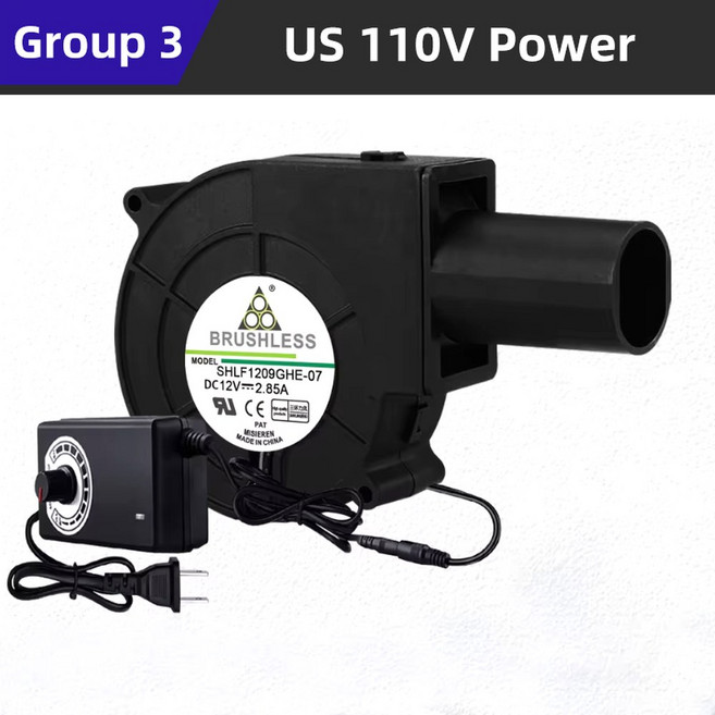 속도 조절 가능한 대형 12V 높은 선풍기 난로 220V 폐유 송풍기 장작 풍량 스토브, With US Power