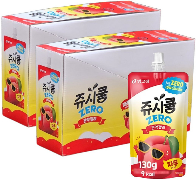 빙그레 쥬시쿨 제로 곤약젤리 자두, 20개, 130g
