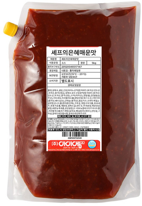 아이엠소스 셰프의은혜 매운맛치킨소스 업소용 대용량, 5kg, 1개