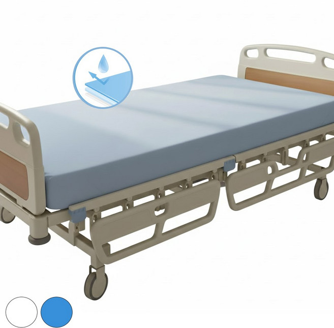 메디코 병원침대커버 뽀송이방수 밴드형 침대방수커버 노인 환자 병원침대시트, 파랑색, 1개