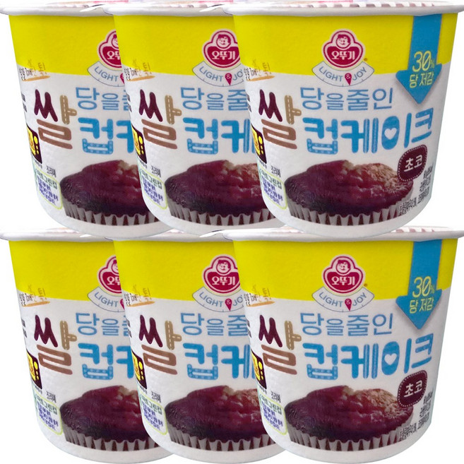 오뚜기 달걀하나톡넣는 쌀컵케이크 초코, 60g, 6개