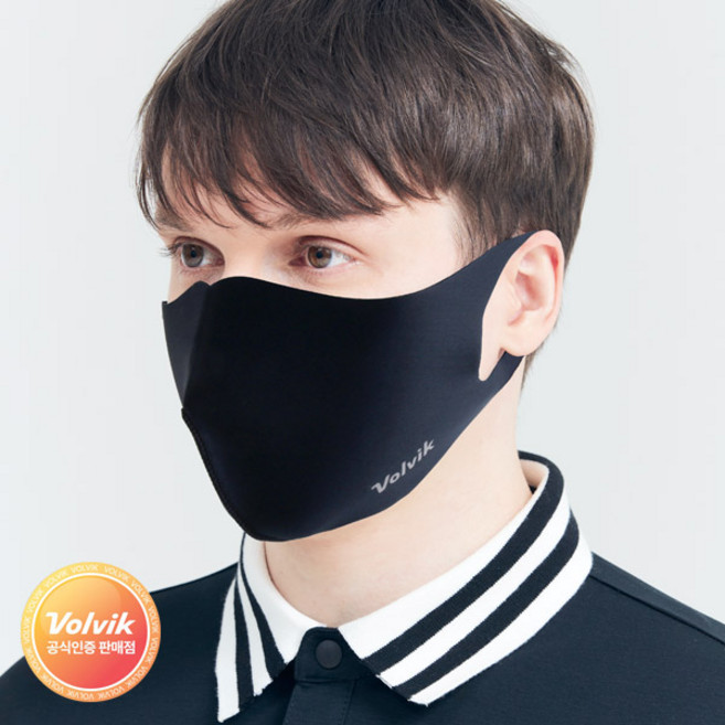 [VOLVIK] 볼빅 3D 입체 골프 마스크 자외선차단 햇빛가리개 파크골프 스포츠 자전거 등산 러닝 마스크, 볼빅 3D 입체 마스크 블랙