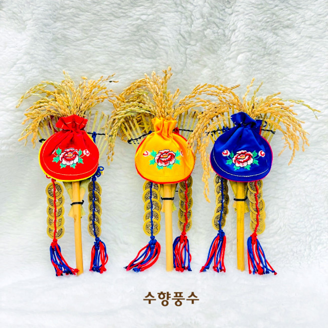 갈쿠리 오제전 전통 매듭공예 엽전 복주머니 갈퀴 풍수 인테리어 장식 소품 수향풍수, 1개