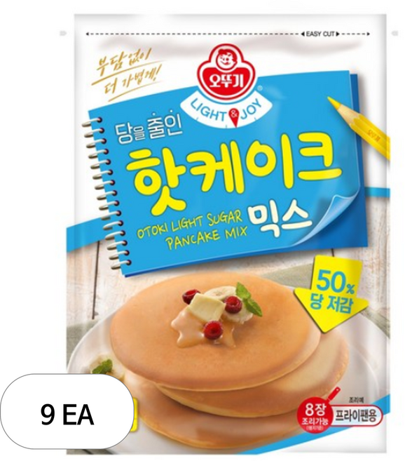 오뚜기 라이트 앤 조이 당을줄인 핫케이크 믹스, 400g, 9개