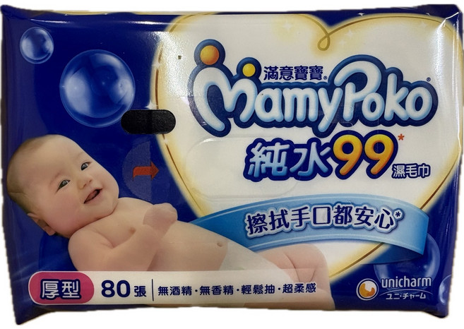 康乃馨 純水濕巾 超厚補充包, 16個, 80張, 456g