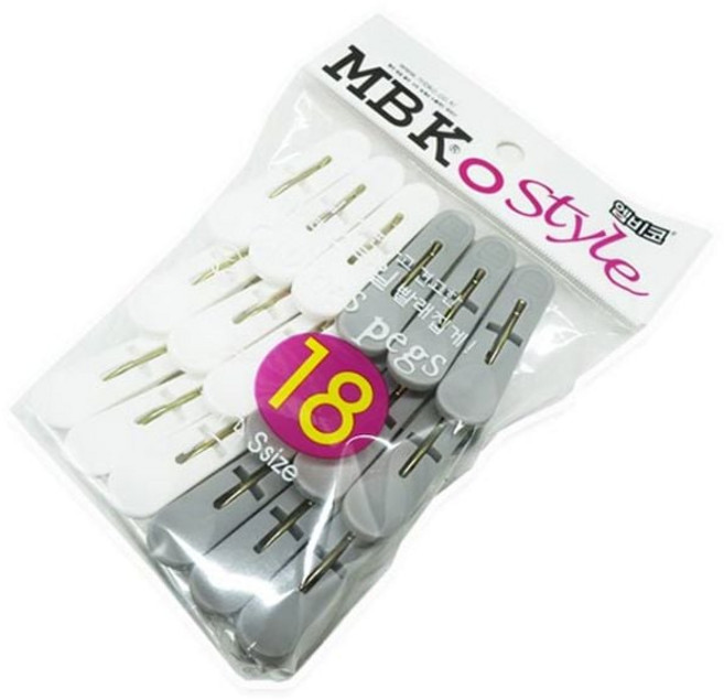 뉴엠비코 스타일 빨래집게 18P 양말 수건 다용도 집게, 단일 총 수량