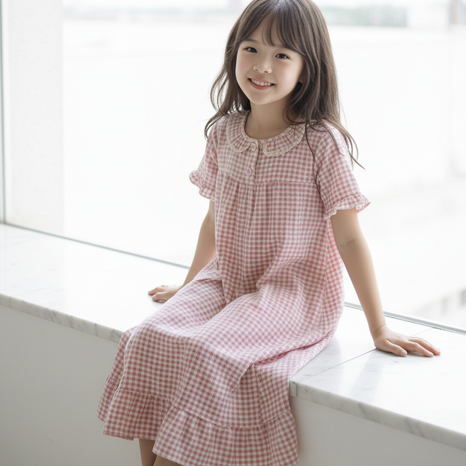 캐리루시 아동 주니어 요루 프릴 주머니원피스