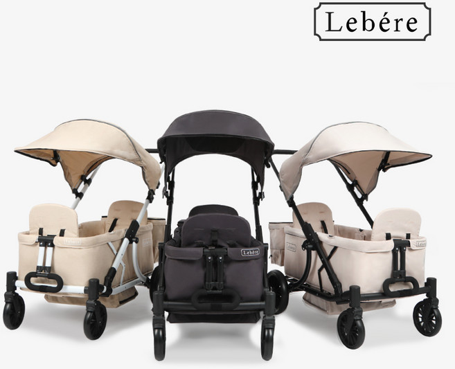 르베르 접이식 유아 웨건 쌍둥이 유모차 캐노피 킨즈 2인용, 브리시티 베이지(메쉬출입구X)