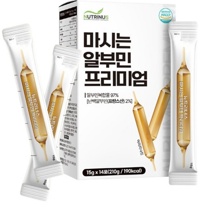 마시는 알부민 액상 프리미엄 난백알부민 발효녹용추출물 아르기닌 타우린 피로회복 14포, 15g, 6세트