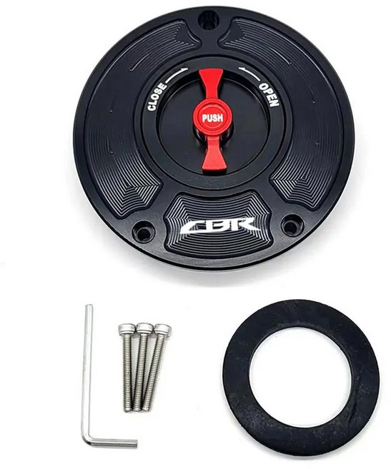 오토바이 알루미늄 F3 혼다 CBR F4I 잠금 F4 600 탱크 용 연료 캡 커버 CNC 급속 가스 호환 F2, Black and Red, 1개