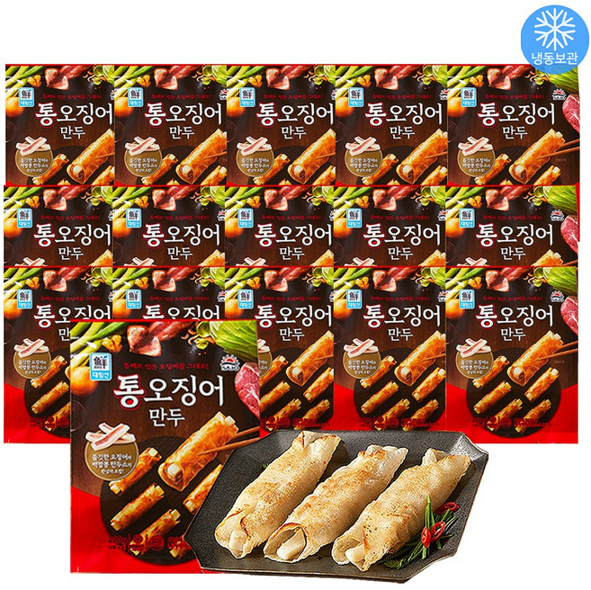 사조대림 통오징어 만두 220g x 16개 / 오징어 몸통을 통으로 썰어 넣은 만두