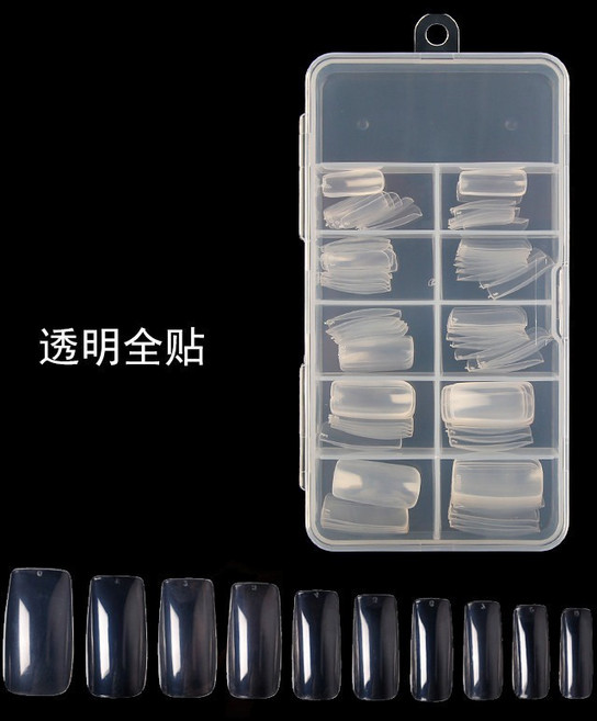 鑽石堂美甲 M-29 透明, 1個, 【盒裝】100片甲片-全貼