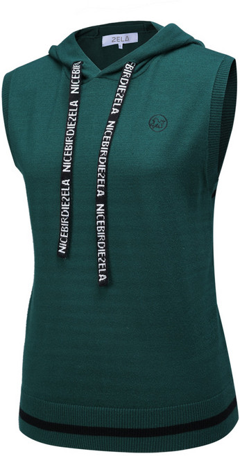 [이지바이] 여성 후드 니트 조끼_후디버디 골프웨어 등산 아웃도어 데일리 베스트