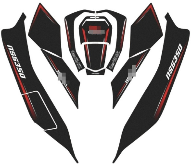 OD 혼다 호환 포르자350 튜닝 스크래치방지 방탄데칼 스티커 2025, A01648(레드)