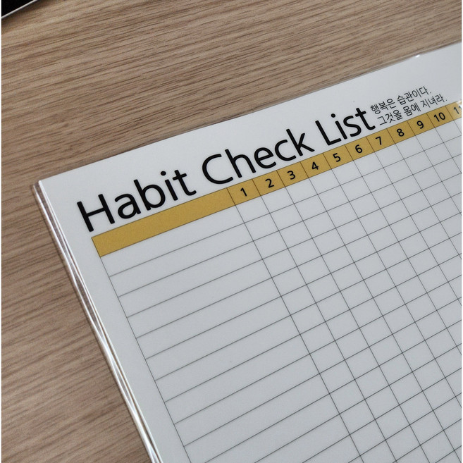 습관 체크리스트 책받침 코팅 만년 플래서 투드리스트 계획표, C_기록형(좁은칸), 양면