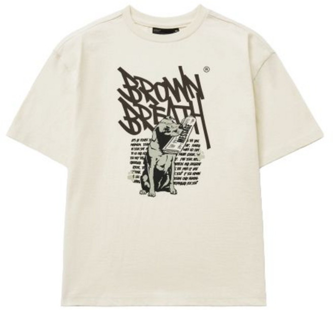국내매장판 브라운브레스 키즈 반팔티 KIDS DELIVERY TAG TEE - CREAM KLMMST003CR 395315