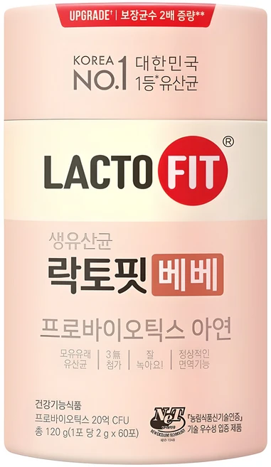 락토핏 생유산균 베베 60포, 120g, 1개 - 쿠팡