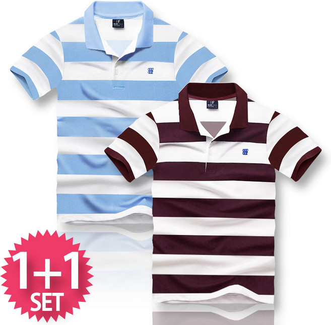 블루포스 아데롤 반팔 카라티 1+1 세트 [2장 묶음] 남자 티셔츠 남성 반팔티 단체티 남녀공용 커플티 여름 골프티 [국내생산]