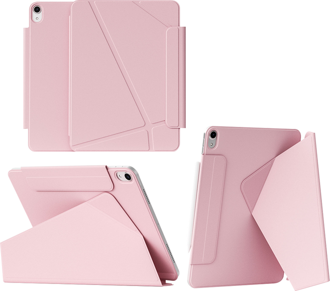케노 아이패드 마그네틱 폴리오 애플펜슬 수납커버 스탠딩 케이스, 핑크, 1개