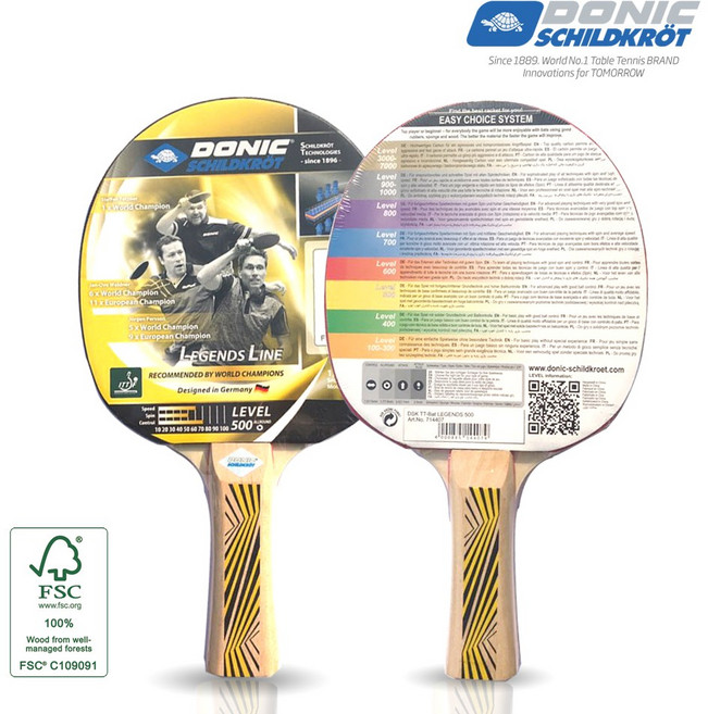 도닉 탁구채 레전드 500 초보자 올라운드형 탁구라켓, 1개