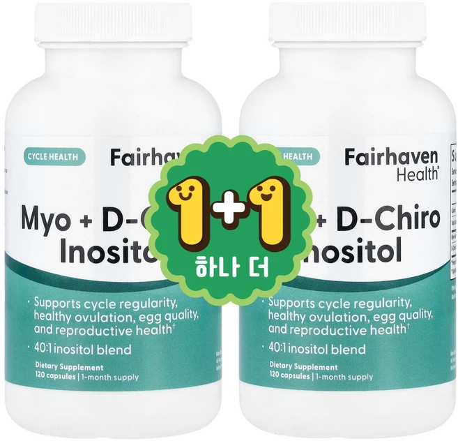 [1+1] 페어헤븐 헬스 Fairhaven Health 미오 + 디카이로 이노시톨 캡슐 240정 / 해외직구 미국정품, 2개 - 쿠팡