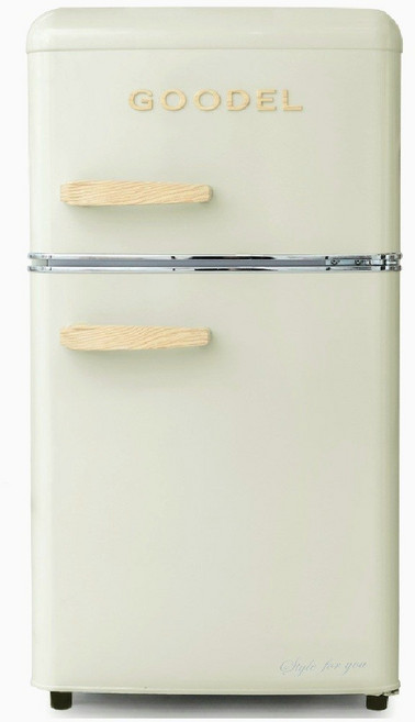 구델 리얼레트로 미니냉장고 85L RGD09CDJ 방문설치, 크림, 01