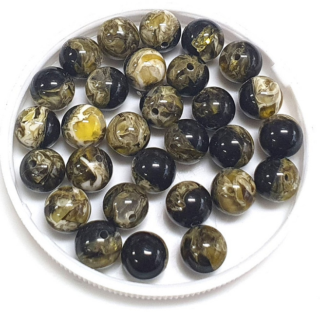 ALL 원석알 8mm 일반B 팔찌원석 한팩 25알 원석선택, 모조호박블랙, 1개