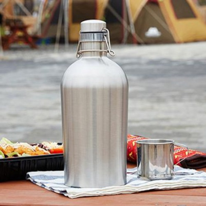 대용량 그라울러 2L 보온보냉병 맥주통 스텐 텀블러 물병, 1개