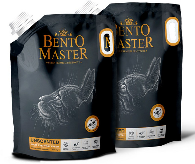 벤토마스터 응고형 벤토나이트 고양이 모래 화장실 배변용품, 9kg, 2개, 무향