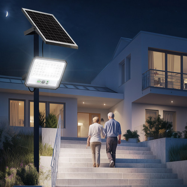 태양광 투광등 센서등 가로등 태양열 정원등 투광기 조명등 야외 LED 전등 700루멘, 흰빛