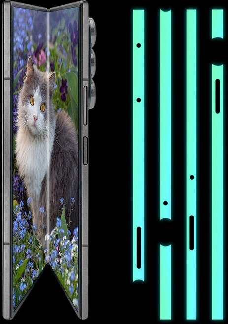 폴드7 야광 홀로그램 사이드 보호필름, 1개