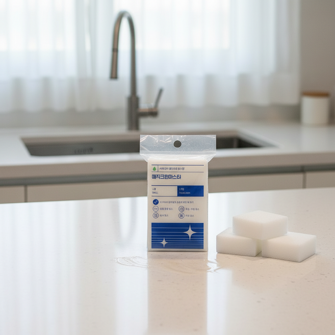 찌든때 기름때 제거용 멜라민 스펀지 소형 7x11x2.4cm 틈새청소블럭, 단품, 1개